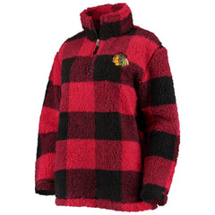 Chicago Blackhawks G-III 4Her by Carl Banks Women's Plaid Sherpa Quarter-Zip Jacket