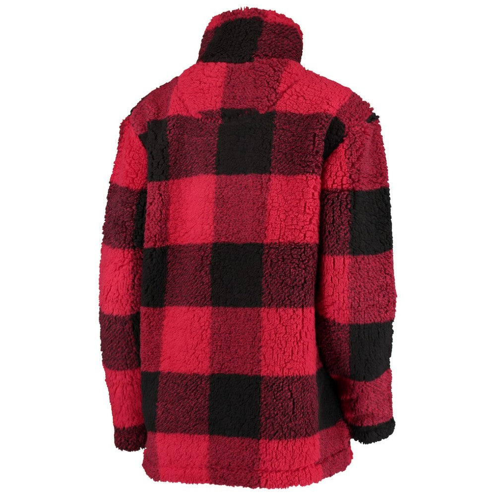 Chicago Blackhawks G-III 4Her by Carl Banks Women's Plaid Sherpa Quarter-Zip Jacket