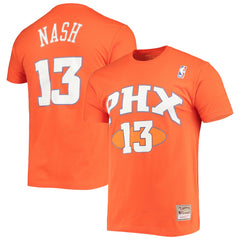 Steve Nash Phoenix Suns Hardwood Classics Stitch Name & Number T-Shirt - Orange | Mitchell & Ness cheap