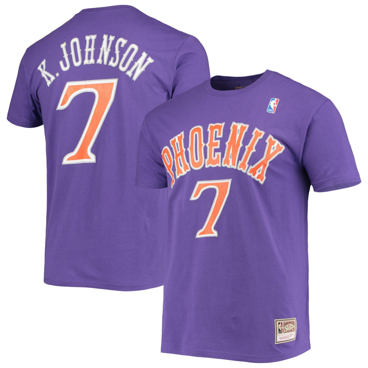 Kevin Johnson Phoenix Suns Hardwood Classics Stitch Name & Number T-Shirt - Purple | Mitchell & Ness discount