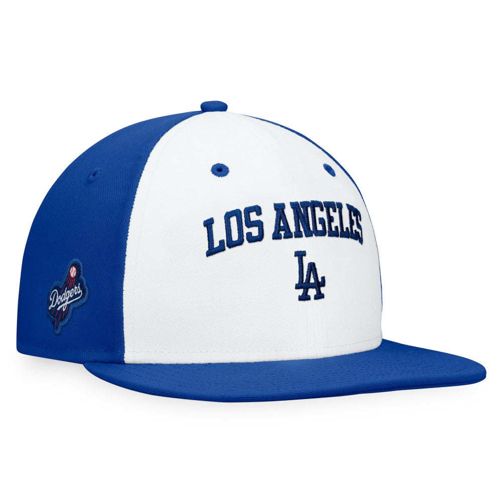 Los Angeles Dodgers Iconic Color Blocked Fitted Hat - White/Royal