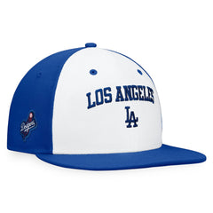 Los Angeles Dodgers Iconic Color Blocked Fitted Hat - White/Royal