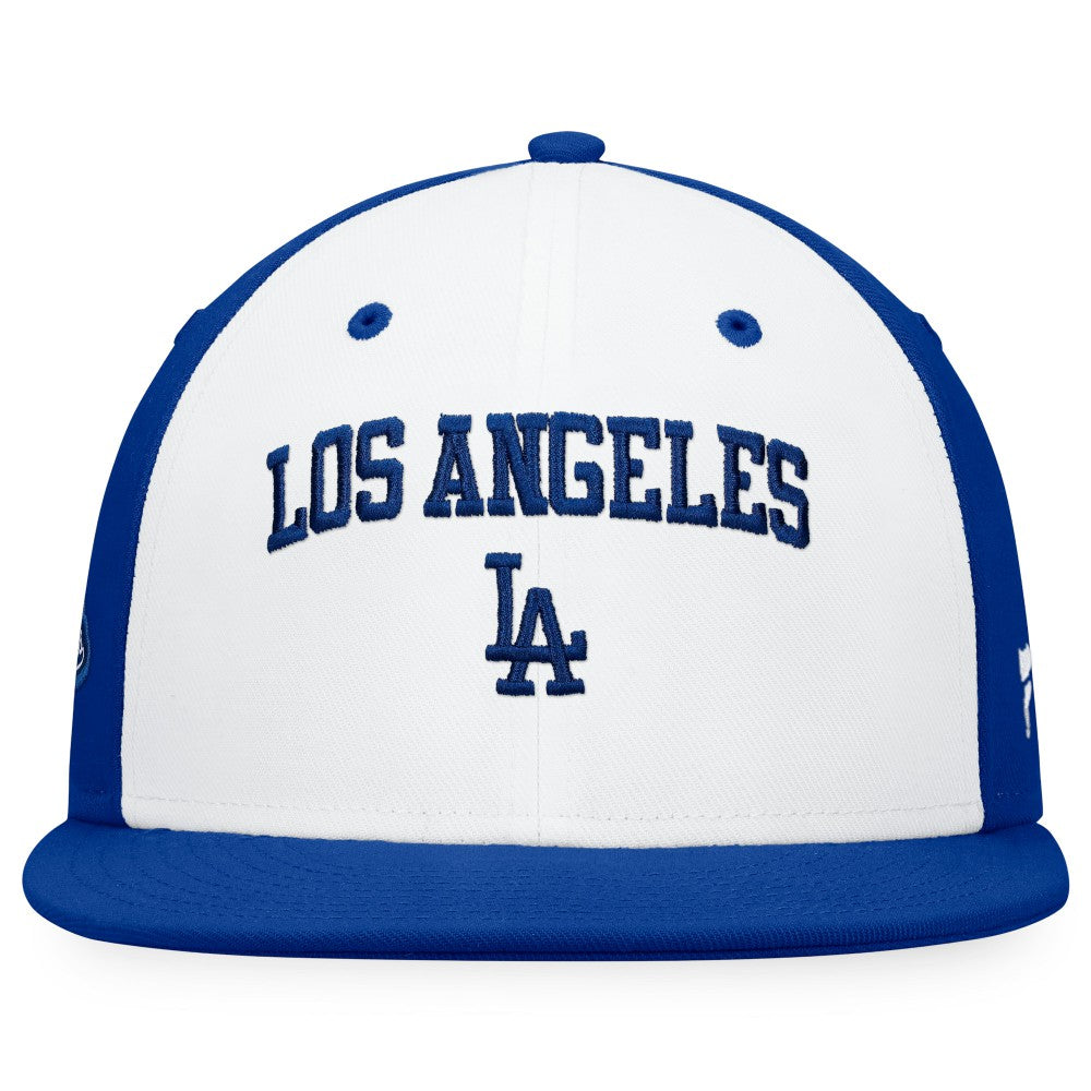 Los Angeles Dodgers Iconic Color Blocked Fitted Hat - White/Royal