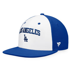 Los Angeles Dodgers Iconic Color Blocked Fitted Hat - White/Royal