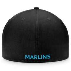 Miami Marlins Iconic Team Patch Fitted Hat - Black