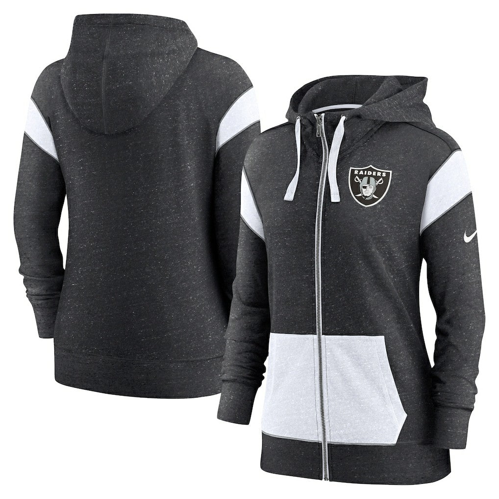 NFL Las Vegas Raiders Women's Plus Size Monaco Full-Zip Lightweight Hoodie