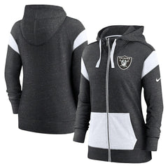 NFL Las Vegas Raiders Women's Plus Size Monaco Full-Zip Lightweight Hoodie