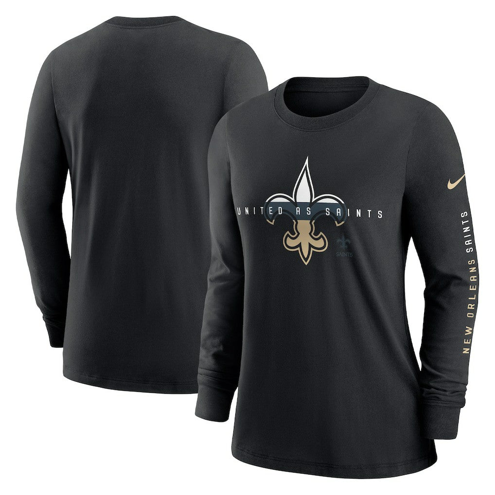 NFL New Orleans Saints Women's Prime Split Long Sleeve T-Shirt