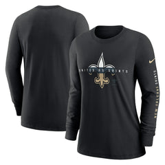 NFL New Orleans Saints Women's Prime Split Long Sleeve T-Shirt