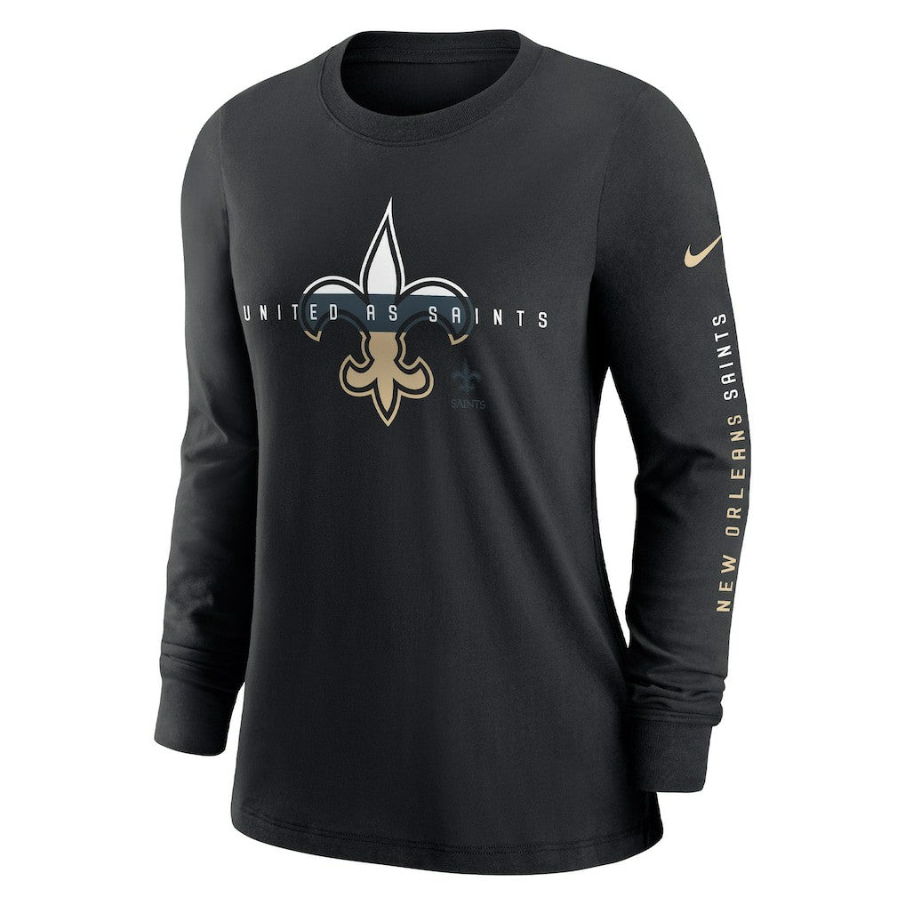 NFL New Orleans Saints Women's Prime Split Long Sleeve T-Shirt