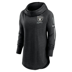 NFL Las Vegas Raiders Women's Minimal Statement Lightweight Raglan Funnel Neck Pullover Hoodie