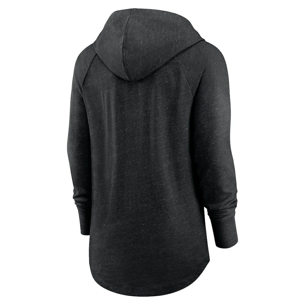 NFL Las Vegas Raiders Women's Minimal Statement Lightweight Raglan Funnel Neck Pullover Hoodie