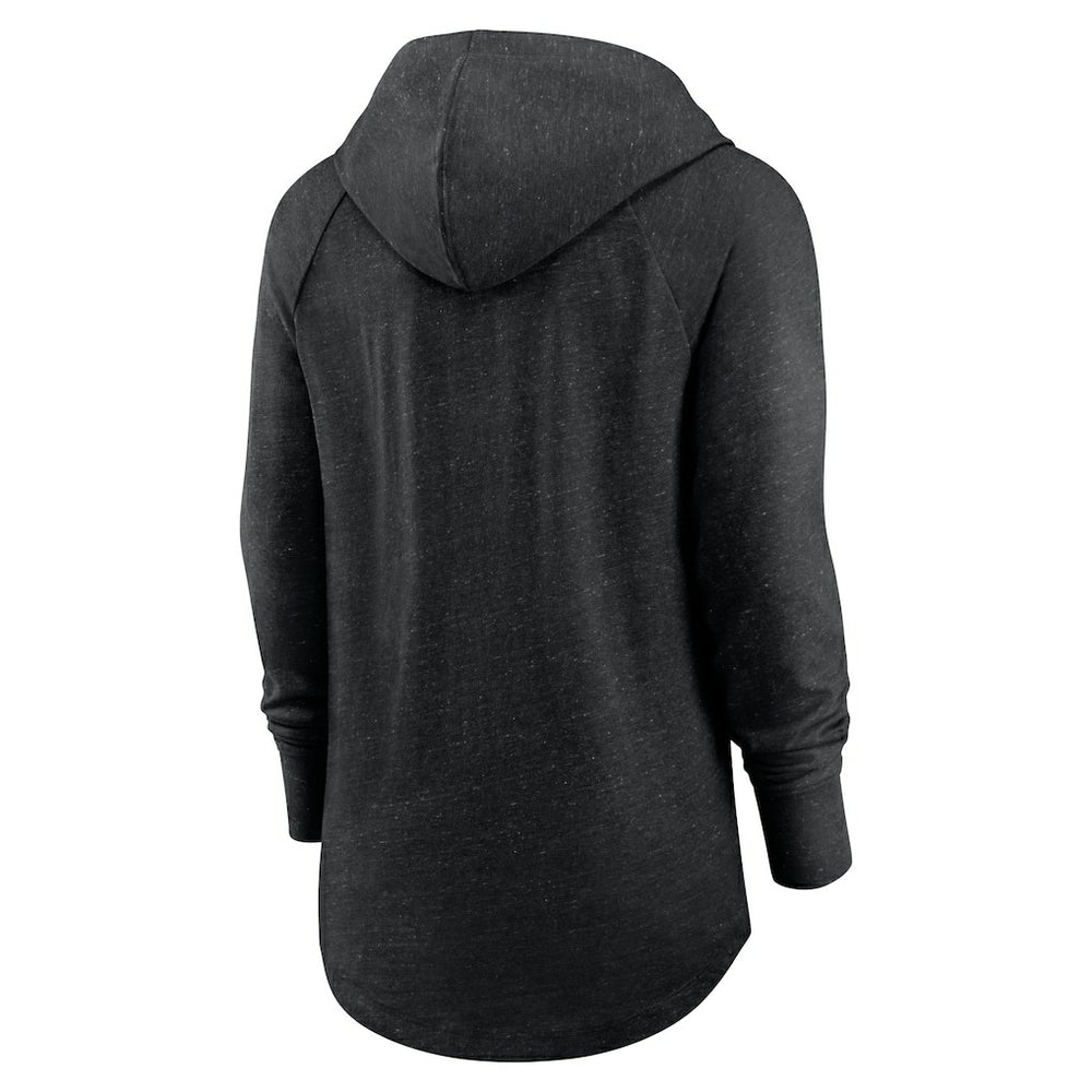 NFL Las Vegas Raiders Women's Minimal Statement Lightweight Raglan Funnel Neck Pullover Hoodie