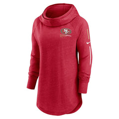 NFL San Francisco 49ers Women's Minimal Statement Lightweight Raglan Funnel Neck Pullover Hoodie