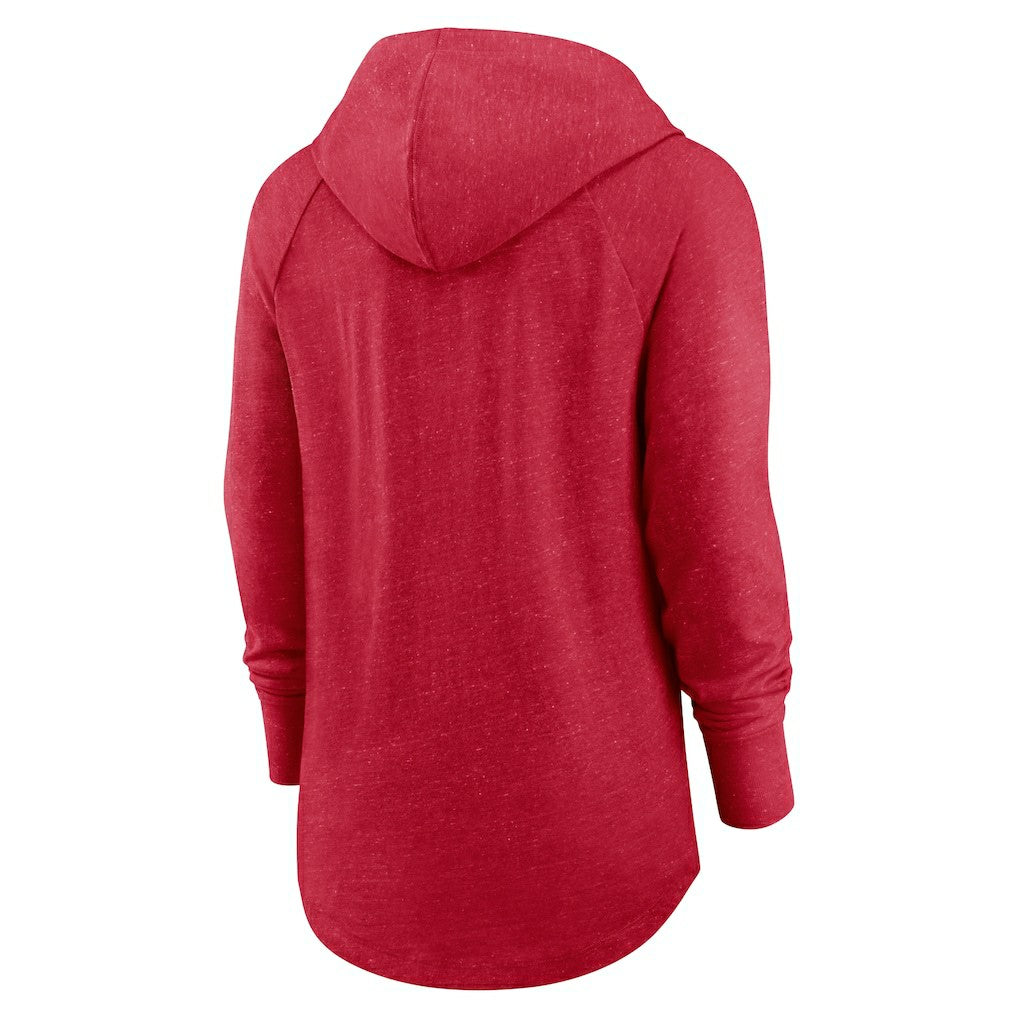 NFL San Francisco 49ers Women's Minimal Statement Lightweight Raglan Funnel Neck Pullover Hoodie