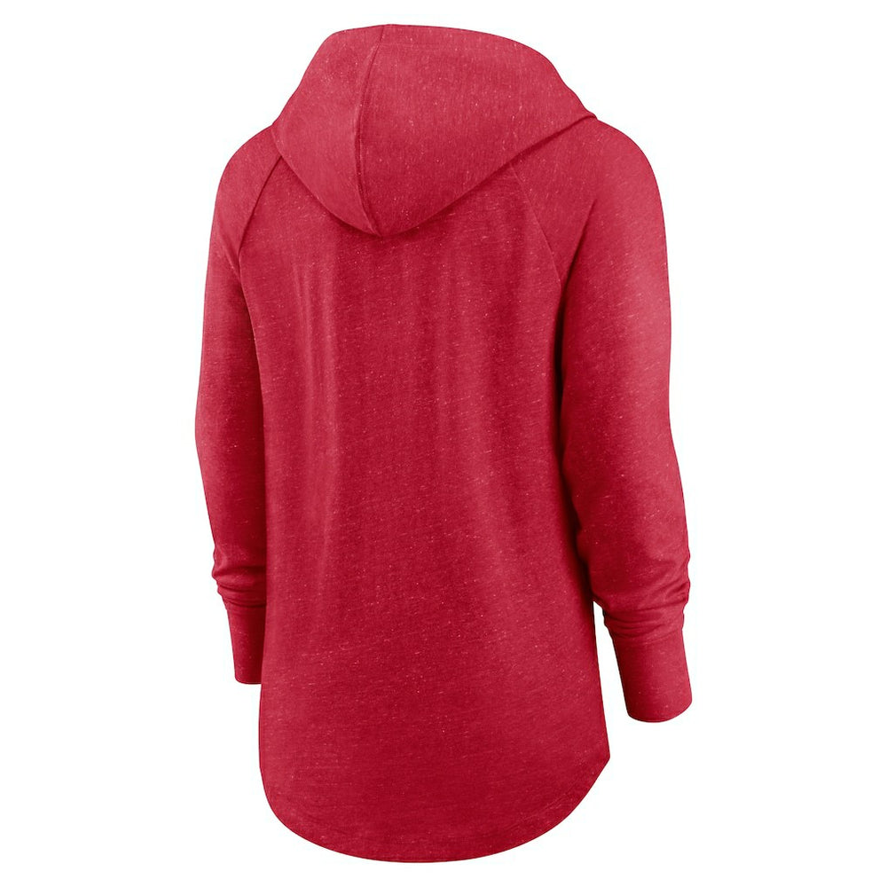 NFL San Francisco 49ers Women's Minimal Statement Lightweight Raglan Funnel Neck Pullover Hoodie