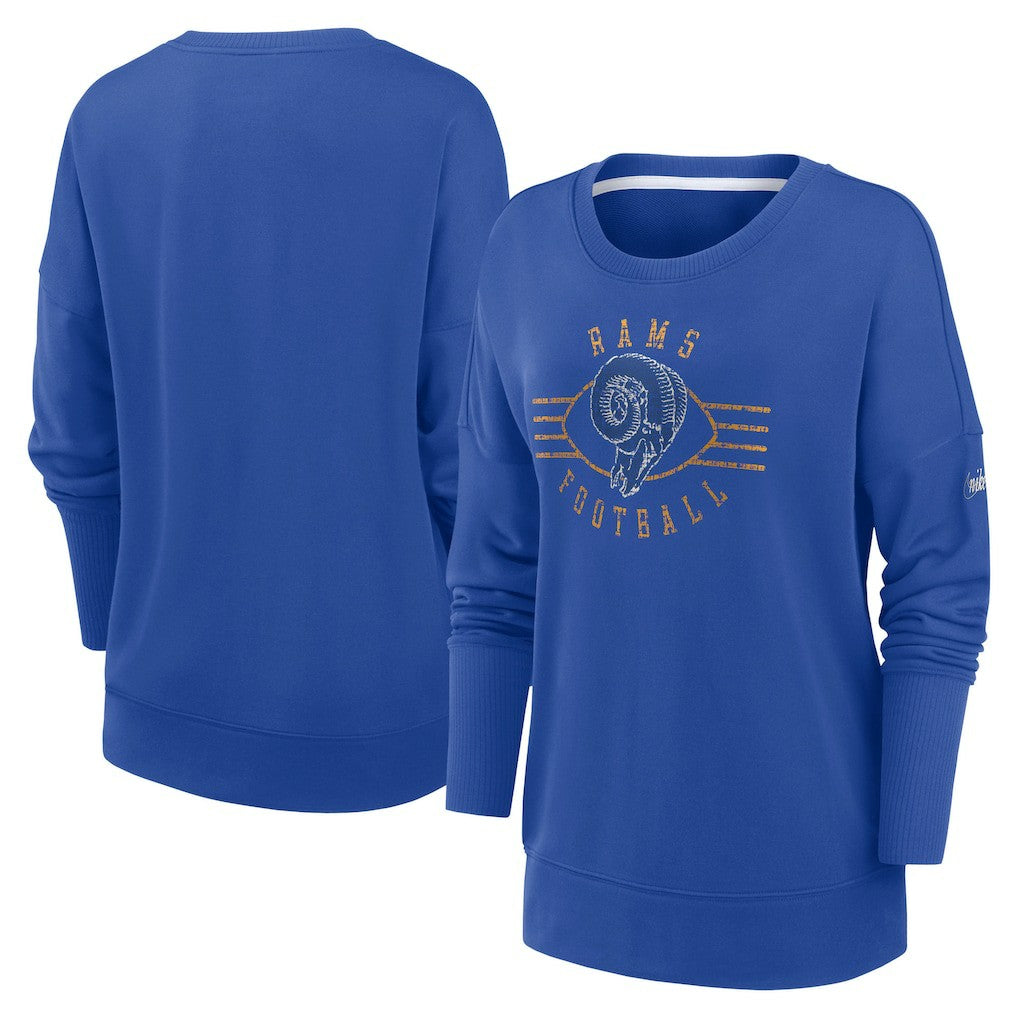 NFL Los Angeles Rams Women's Rewind Playback Icon Performance Pullover Sweatshirt
