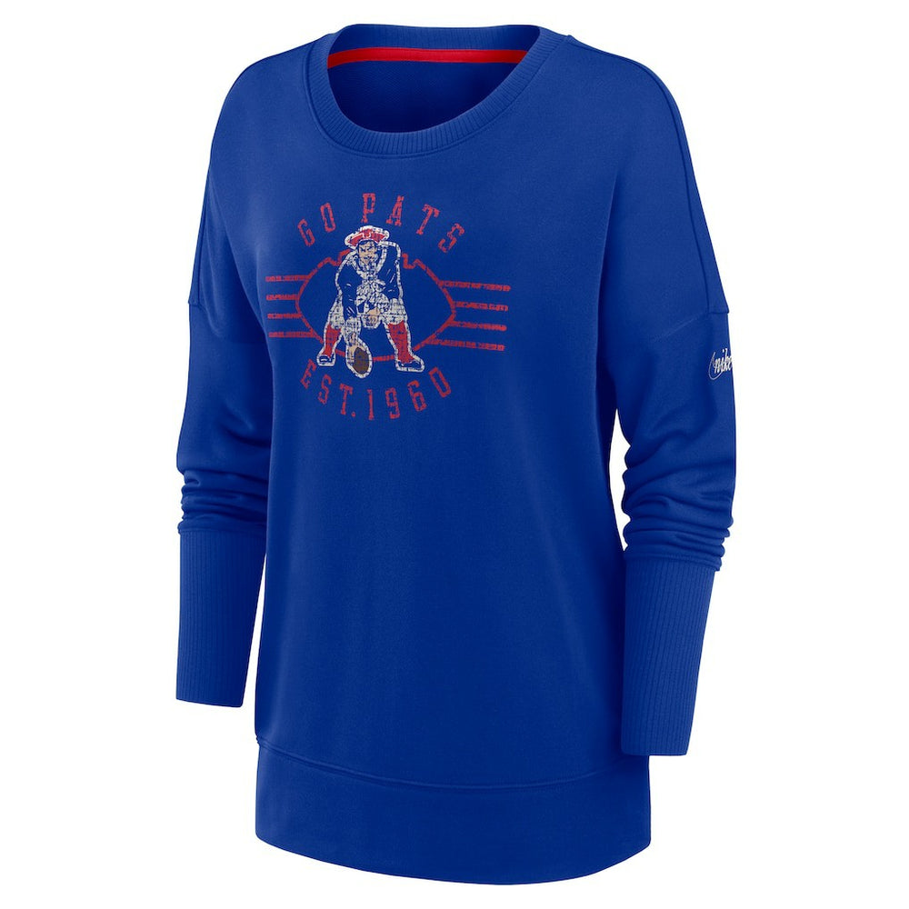 NFL New England Patriots Women's Rewind Playback Icon Performance Pullover Sweatshirt
