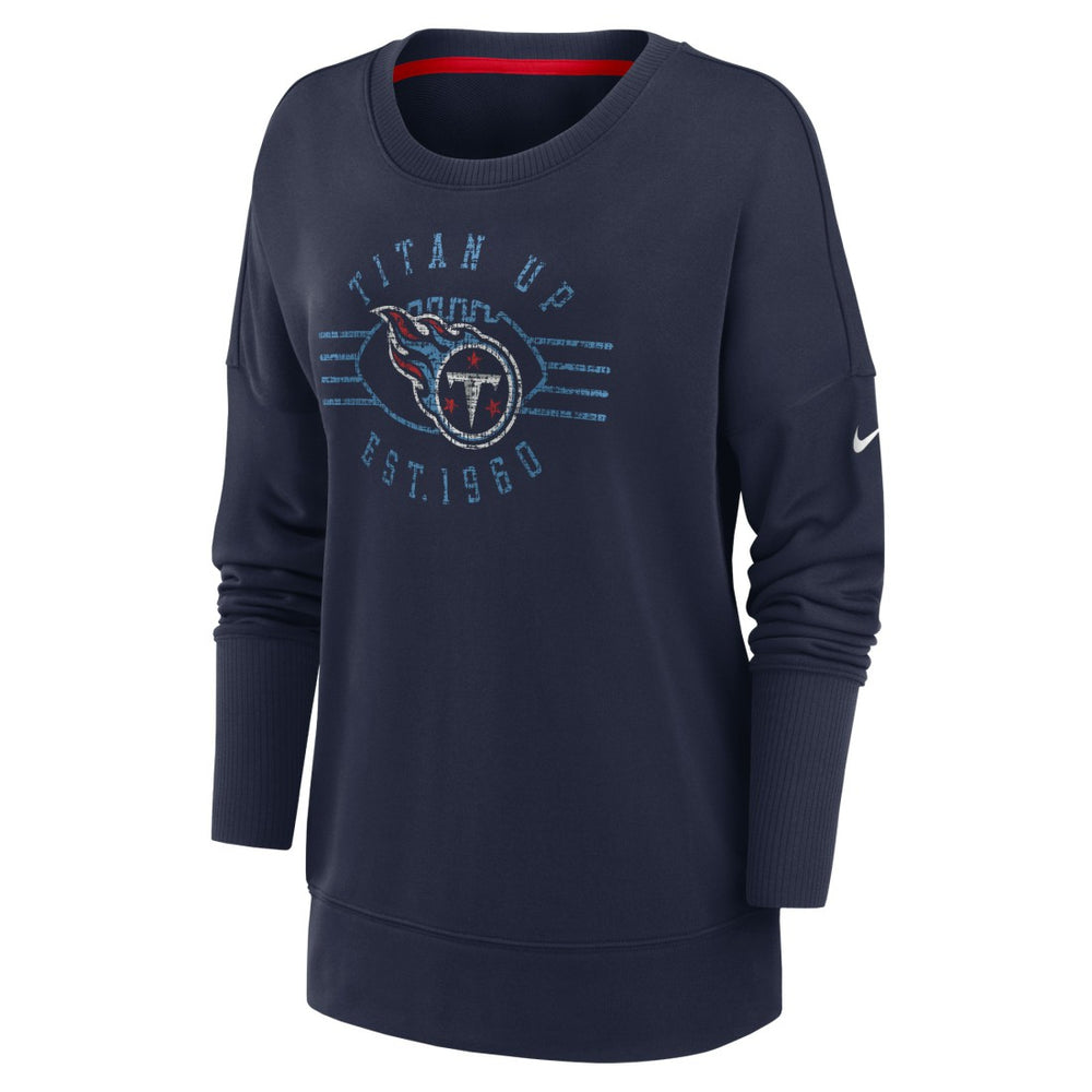 NFL Tennessee Titans Women's Rewind Playback Icon Performance Pullover Sweatshirt