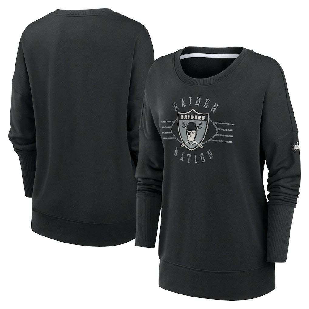 NFL Las Vegas Raiders Women's Rewind Playback Icon Performance Pullover Sweatshirt