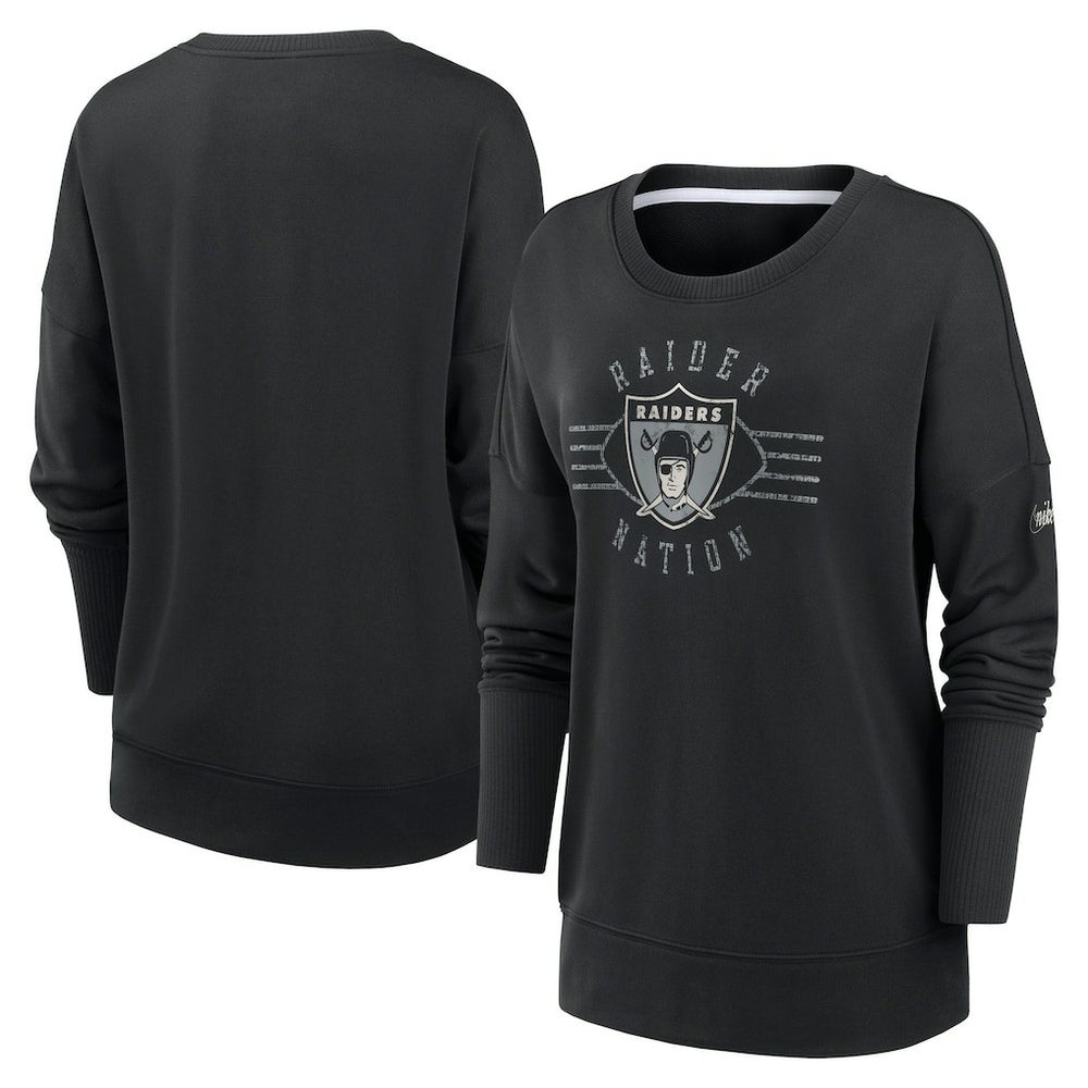 NFL Las Vegas Raiders Women's Rewind Playback Icon Performance Pullover Sweatshirt