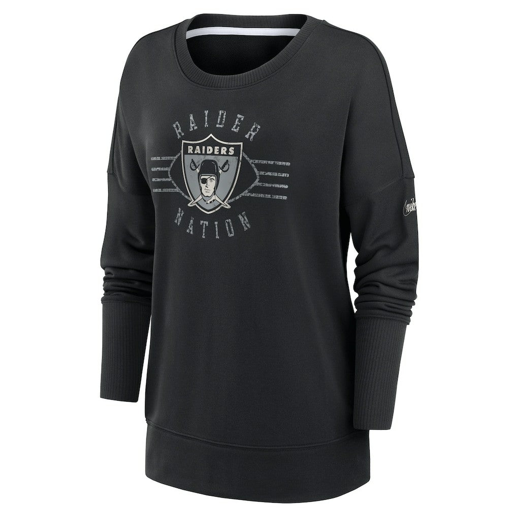 NFL Las Vegas Raiders Women's Rewind Playback Icon Performance Pullover Sweatshirt