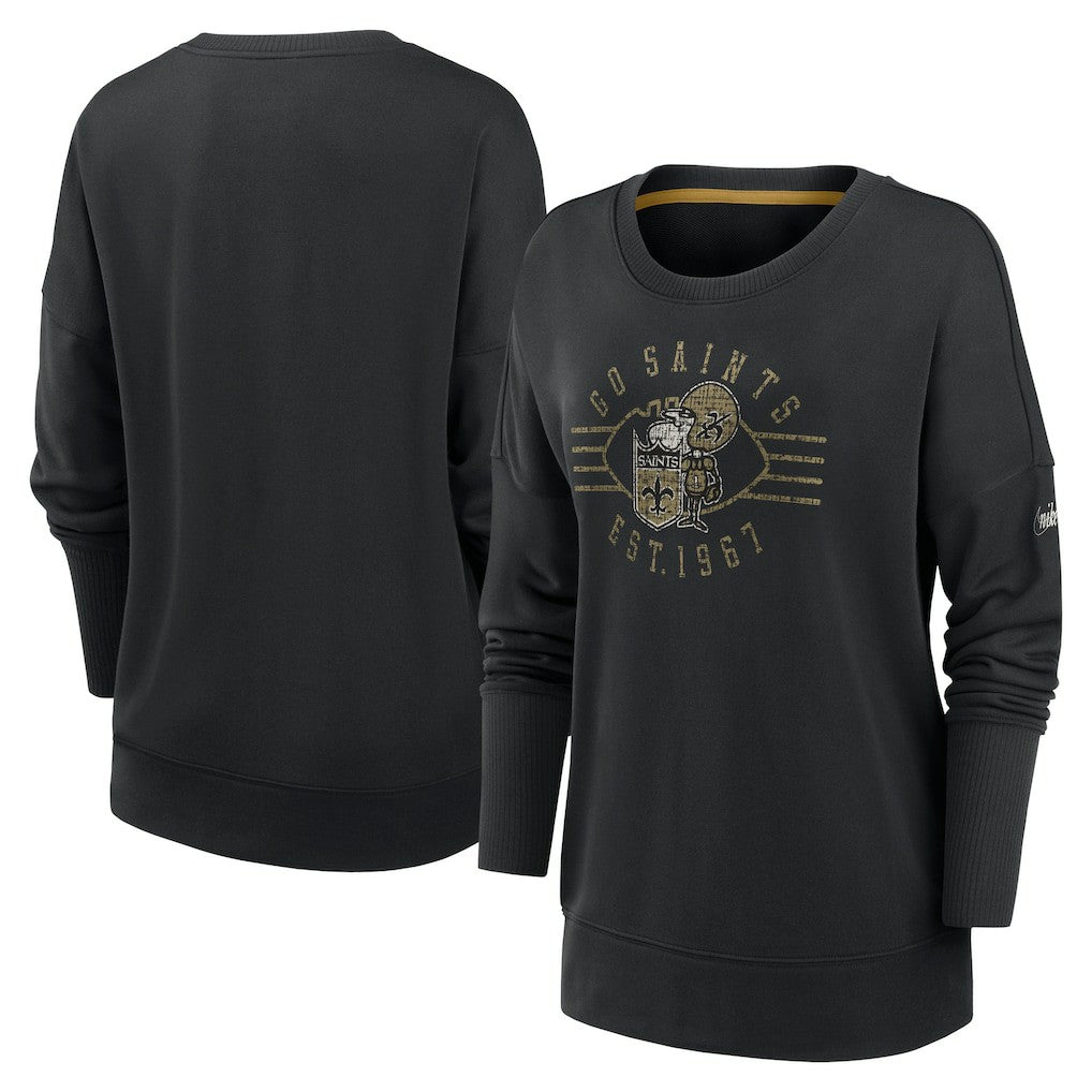 NFL New Orleans Saints Women's Rewind Playback Icon Performance Pullover Sweatshirt