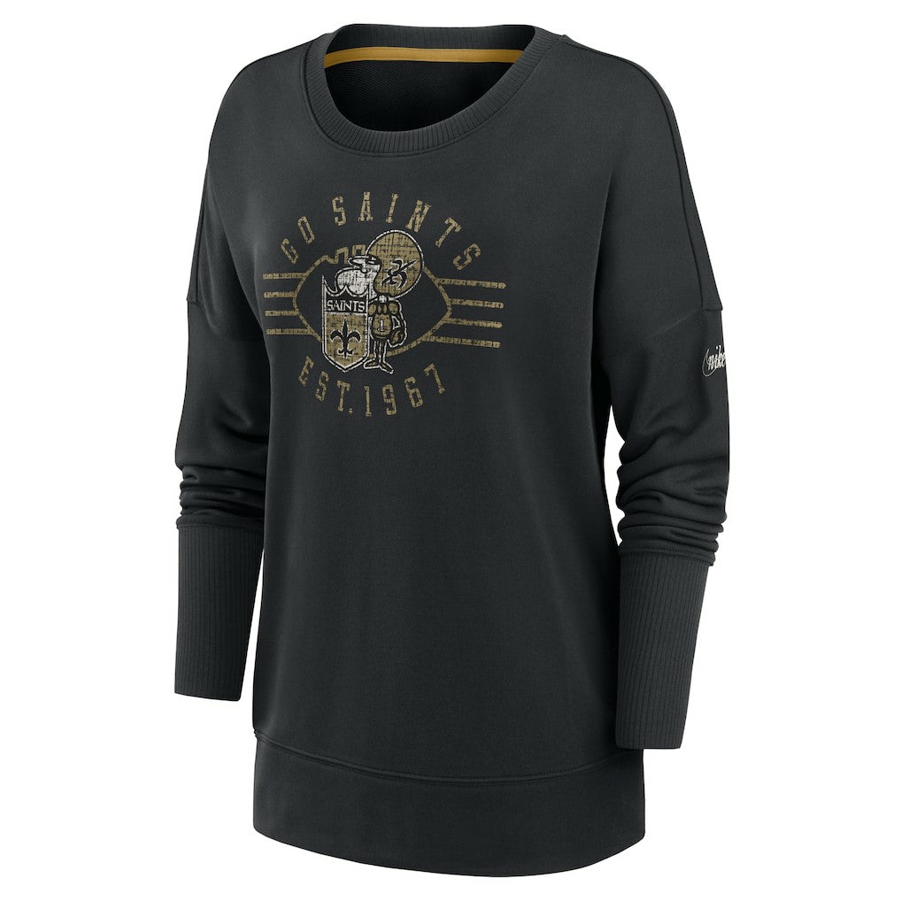 NFL New Orleans Saints Women's Rewind Playback Icon Performance Pullover Sweatshirt
