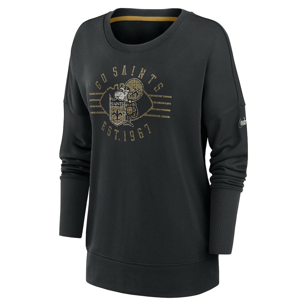 NFL New Orleans Saints Women's Rewind Playback Icon Performance Pullover Sweatshirt