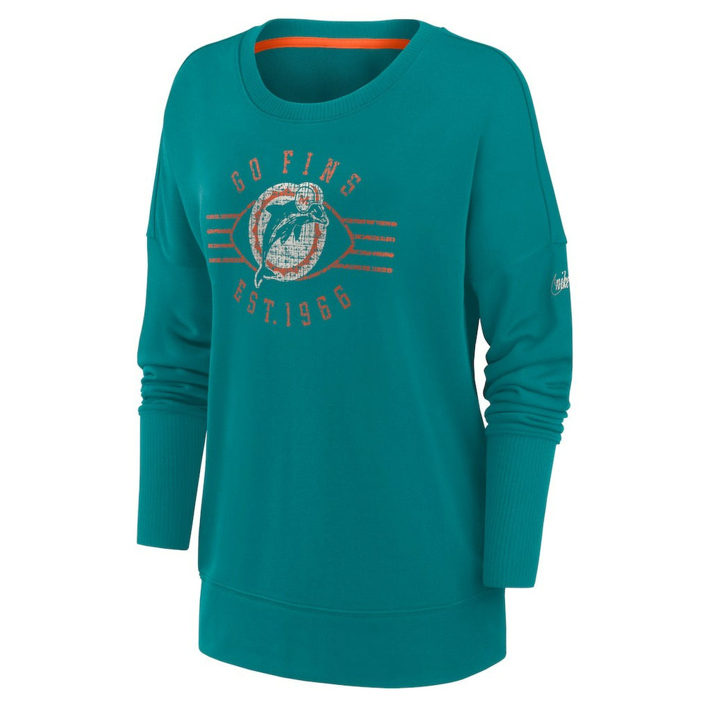 NFL Miami Dolphins Women's Rewind Playback Icon Performance Pullover Sweatshirt