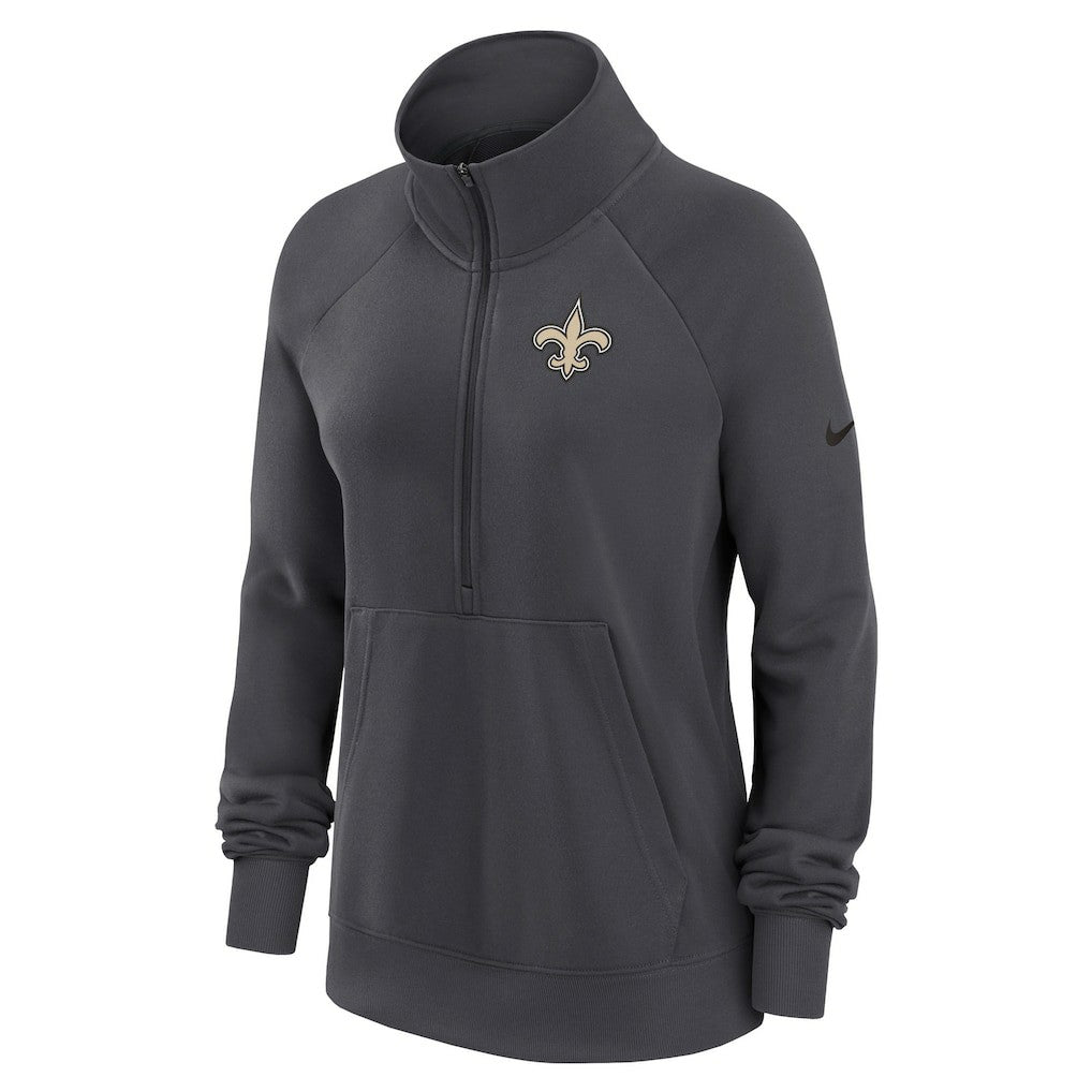 NFL New Orleans Saints Women's Premium Raglan Performance Half-Zip Sweatshirt