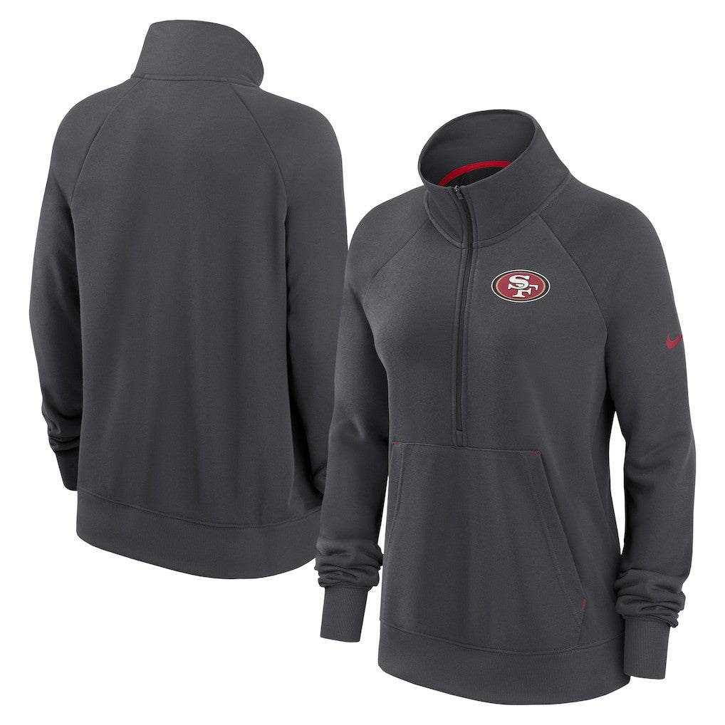 NFL San Francisco 49ers Women's Premium Raglan Performance Half-Zip Sweatshirt