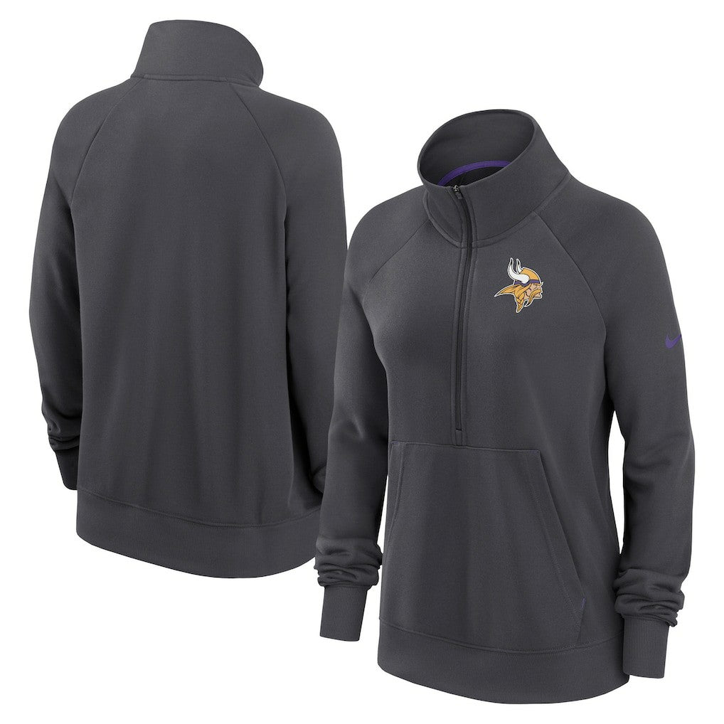 NFL Minnesota Vikings Women's Premium Raglan Performance Half-Zip Sweatshirt