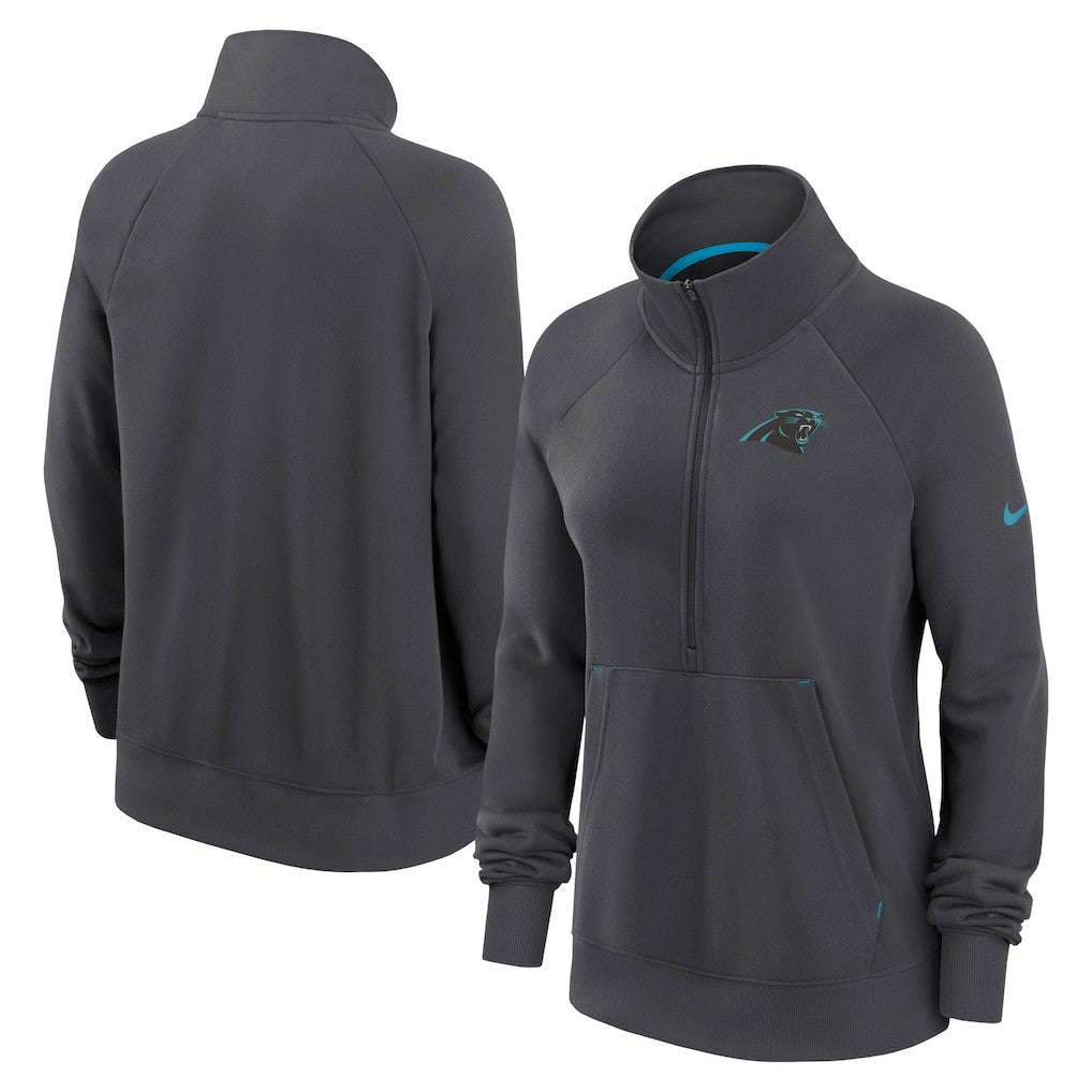 NFL Carolina Panthers Women's Premium Raglan Performance Half-Zip Sweatshirt