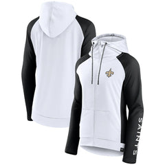 NFL New Orleans Saints Women's End Around Lightweight Raglan Full-Zip Hoodie Jacket