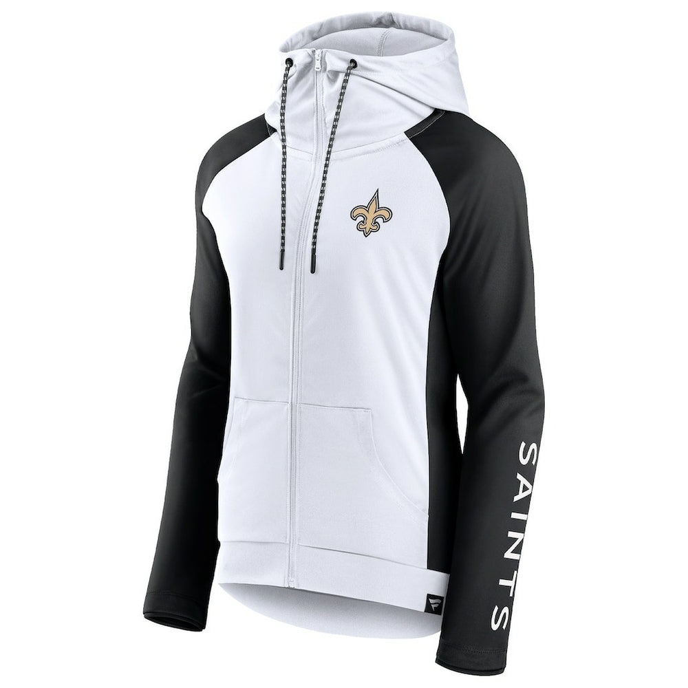 NFL New Orleans Saints Women's End Around Lightweight Raglan Full-Zip Hoodie Jacket