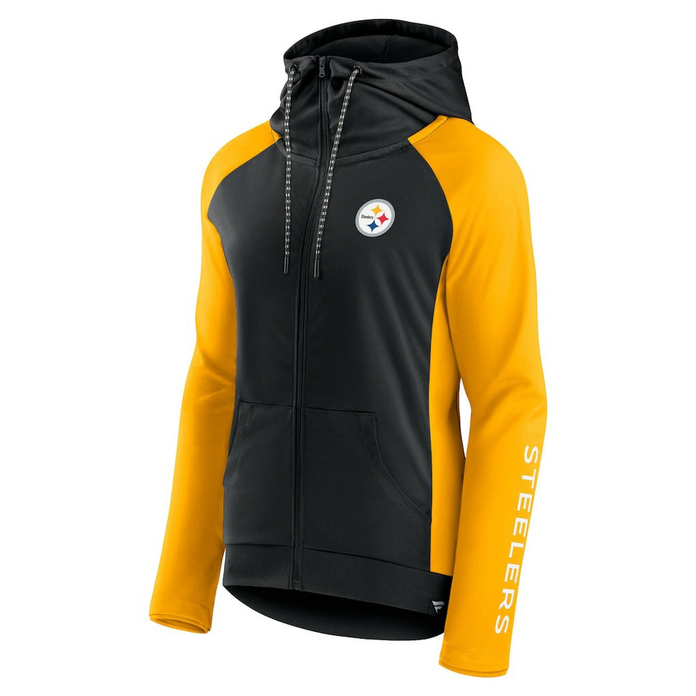 NFL Pittsburgh Steelers Women's End Around Lightweight Raglan Full-Zip Hoodie Jacket