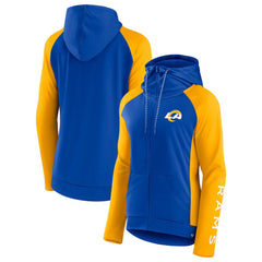 NFL Los Angeles Rams Women's End Around Lightweight Raglan Full-Zip Hoodie Jacket