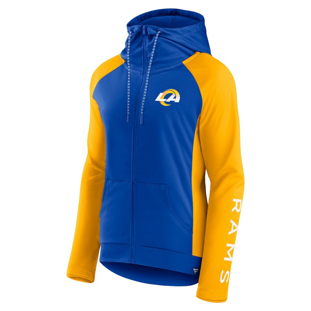 NFL Los Angeles Rams Women's End Around Lightweight Raglan Full-Zip Hoodie Jacket