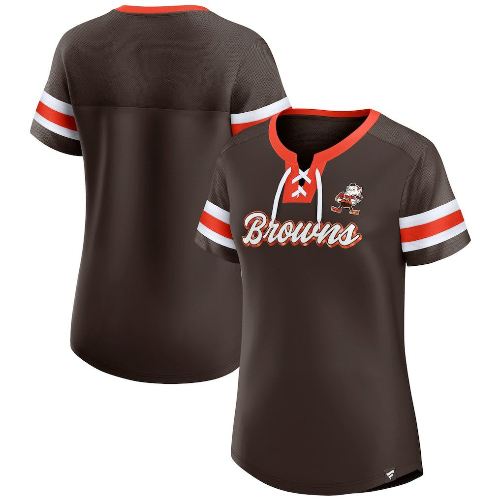 NFL Cleveland Browns Women's Original State Lace-Up T-Shirt