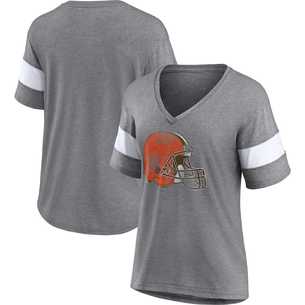 NFL Cleveland Browns Women's Distressed Team Tri-Blend V-Neck T-Shirt