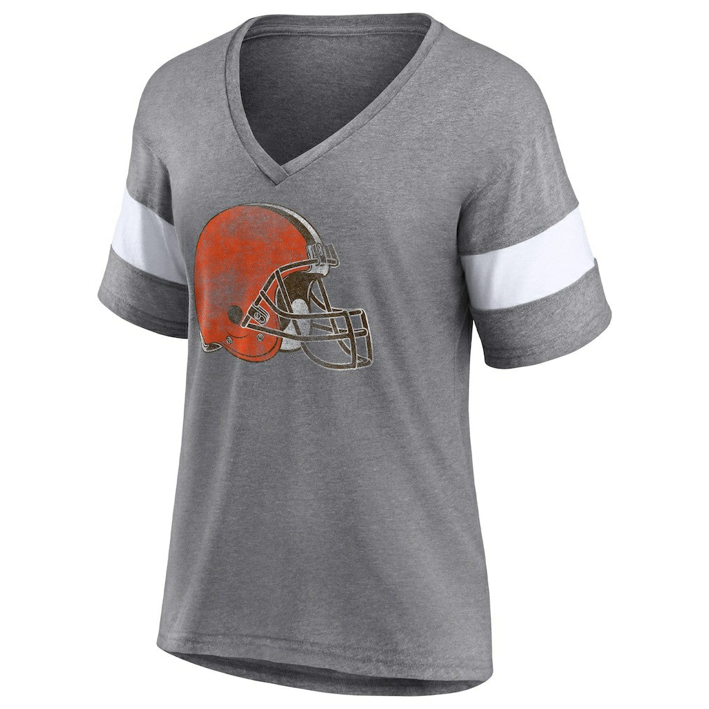 NFL Cleveland Browns Women's Distressed Team Tri-Blend V-Neck T-Shirt