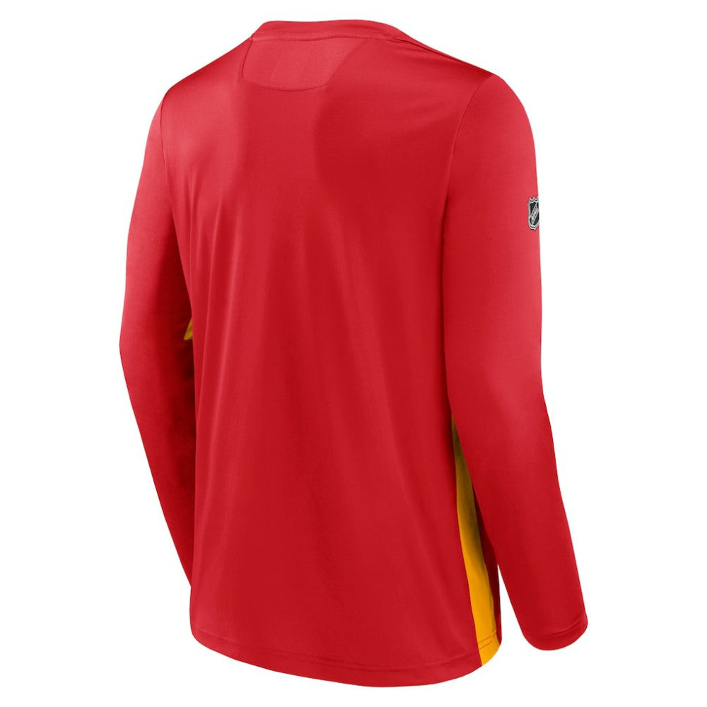 Calgary Flames Fanatics Authentic Pro Rink Performance Long Sleeve T-Shirt