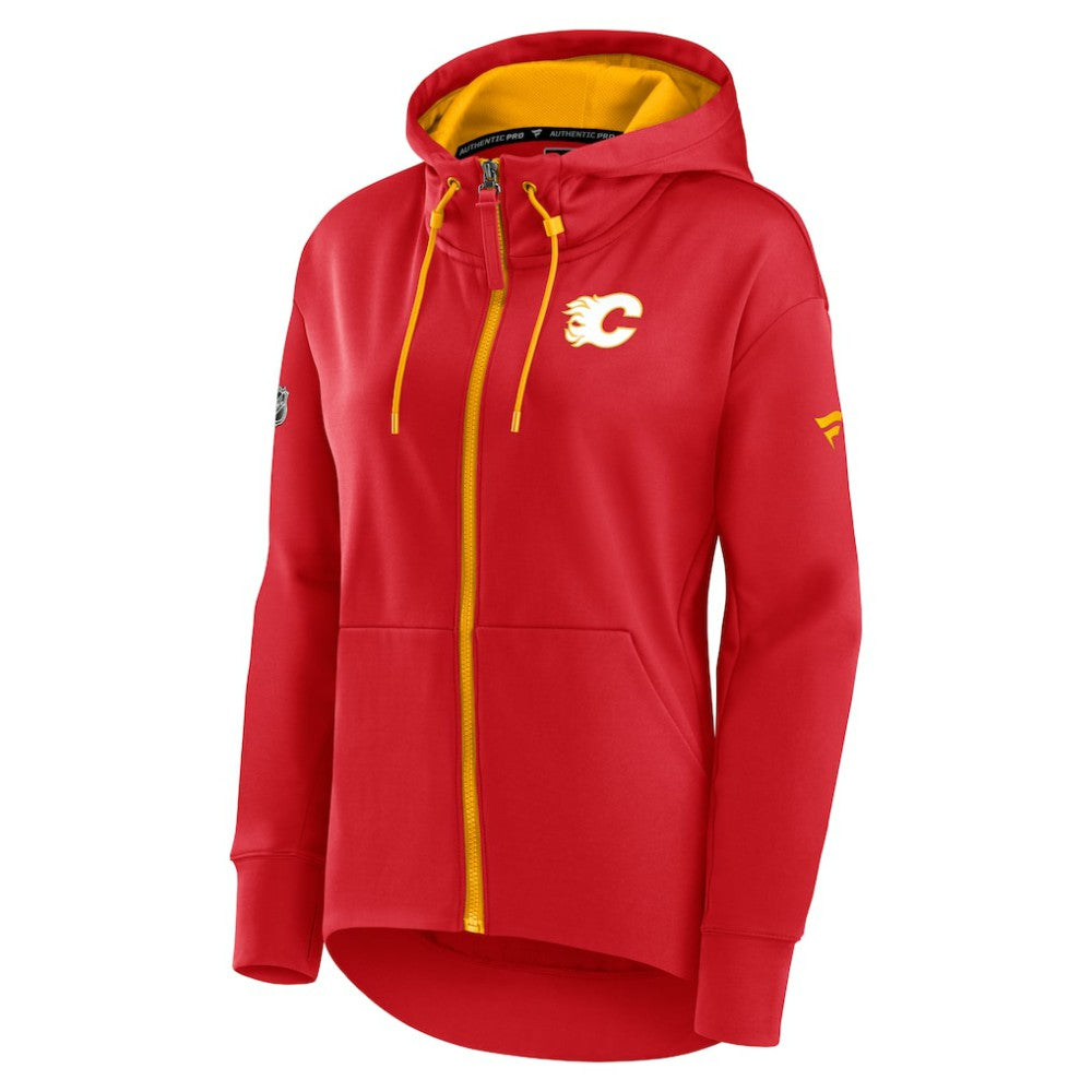 Calgary Flames Fanatics Women's Authentic Pro Rink Full-Zip Hoodie