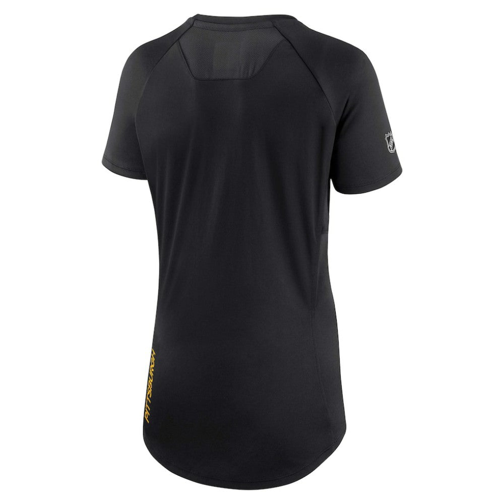 Pittsburgh Penguins Fanatics Women's Authentic Pro Rink Raglan Tech T-Shirt