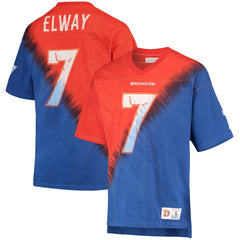 NFL Denver Broncos John Elway  Retired Player Name & Number Diagonal Tie-Dye V-Neck T-Shirt