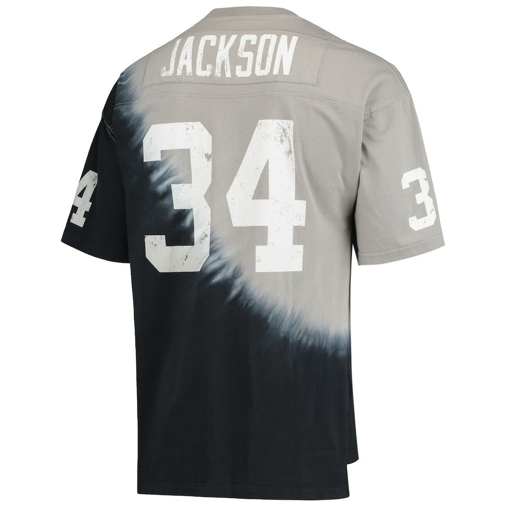 NFL Las Vegas Raiders Bo Jackson  Retired Player Name & Number Diagonal Tie-Dye V-Neck T-Shirt