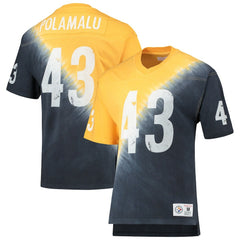 NFL Pittsburgh Steelers Troy Polamalu  Retired Player Name & Number Diagonal Tie-Dye V-Neck T-Shirt