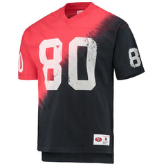 NFL San Francisco 49ers Jerry Rice  Retired Player Name & Number Diagonal Tie-Dye V-Neck T-Shirt