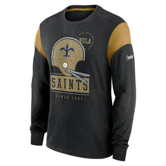 NFL New Orleans Saints Rewind Playback Helmet Long Sleeve T-Shirt